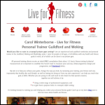 Screen shot of the Live for Fitness website.