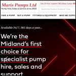 Screen shot of the Maris Pumps Ltd website.