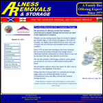 Screen shot of the Alness Removals & Storage website.