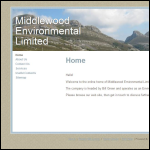 Screen shot of the Middlewood Environmental Ltd website.