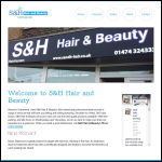 Screen shot of the S & H Hair & Beauty website.