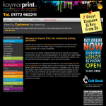 Screen shot of the Kaymar Print Ltd website.