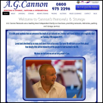 Screen shot of the A. G. Cannon Removals & Storage website.