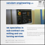 Screen shot of the Verulam Engineering Ltd website.