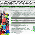Screen shot of the Rostrum Sportswear Ltd website.