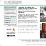 Screen shot of the High Gain Technology website.