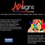 Screen shot of the AW Signs & Graphics of Dundee website.