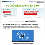Screen shot of the Calva Design website.
