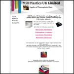 Screen shot of the Mill Plastics Uk Ltd website.