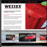 Screen shot of the Wessex Envelopes website.