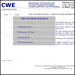 Screen shot of the Cwe Generators website.