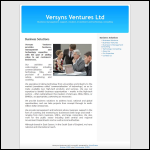 Screen shot of the Versyns Ventures Ltd website.