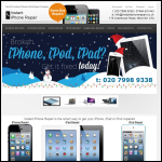 Screen shot of the Instant Iphone Repair website.