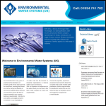 Screen shot of the Environmental Water Systems website.