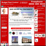 Screen shot of the Budget Pest Control website.