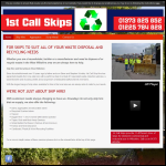 Screen shot of the 1st Call Skip Hire website.