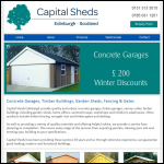 Screen shot of the Capital Sheds website.