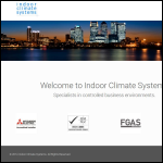 Screen shot of the Indoor Climate Systems (UK) Ltd website.