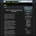 Screen shot of the Lion Design Ltd website.