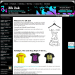 Screen shot of the Zik Zak website.