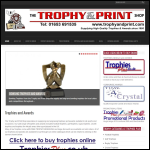 Screen shot of the The Trophy & Print Shop website.