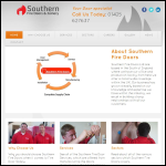 Screen shot of the Southern Fire Doors website.