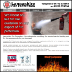 Screen shot of the Lancashire Fire Protection website.