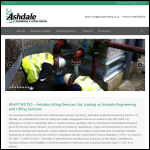 Screen shot of the Ashdale Lifting Services Ltd website.