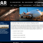 Screen shot of the PAR Freight Services Ltd website.
