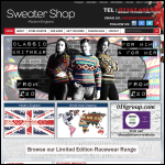 Screen shot of the Sweater Shop website.