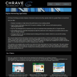 Screen shot of the Chrave Technology Ltd website.