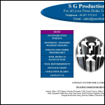 Screen shot of the S G Production Solutions website.
