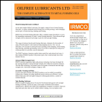 Screen shot of the Oilfree Lubricants Ltd website.
