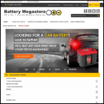 Screen shot of the Battery Megastore UK Ltd website.