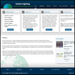 Screen shot of the Solaris Lighting website.