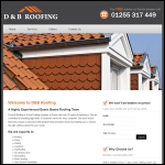 Screen shot of the D & B Roofing website.