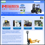 Screen shot of the Mobitech Lift Trucks website.