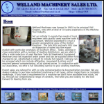 Screen shot of the Welland Machinery Sales website.