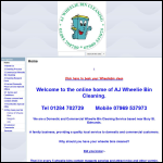 Screen shot of the Aj Wheelie Bin Cleaning website.