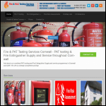 Screen shot of the Fire & Pat Testing Services Cornwall website.