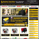 Screen shot of the Anchor Tool Hire website.