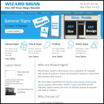 Screen shot of the Wizard Signs website.