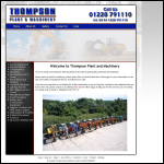 Screen shot of the Thompsons Plant Hire Ltd website.