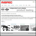 Screen shot of the Inspec International Ltd website.