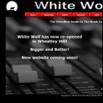 Screen shot of the White Wolf Recording Studio website.