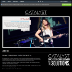 Screen shot of the Catalyst Event Production Services website.