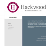 Screen shot of the Hackwood Building Services Ltd website.