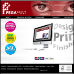 Screen shot of the Pega Print Ltd website.