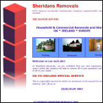 Screen shot of the Sheridans International Removals website.