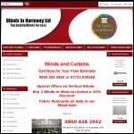 Screen shot of the Blinds in Harmony Ltd website.